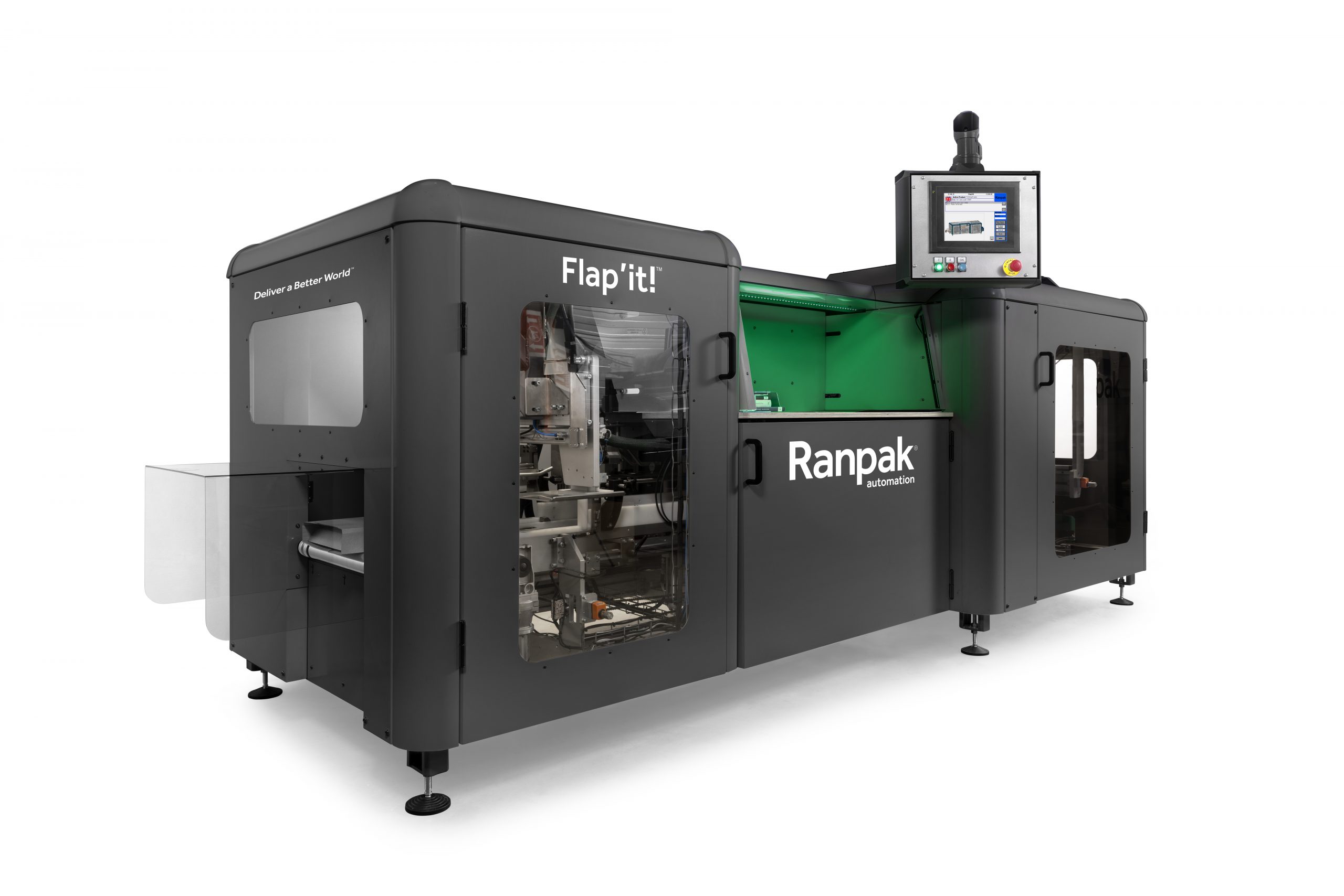 Flap’It! is an easy-to-use automated packing solution for small packages such as books. Its small footprint enables placement in warehouse and fulfillment businesses of any size, and it can easily be moved from location to location as needed.
