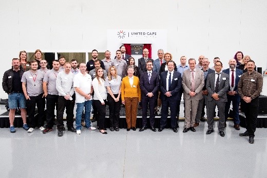 the team at UNITED CAPS Dinnington and members of the UNITED CAPS Executive Committee who attended the official launch of the plant